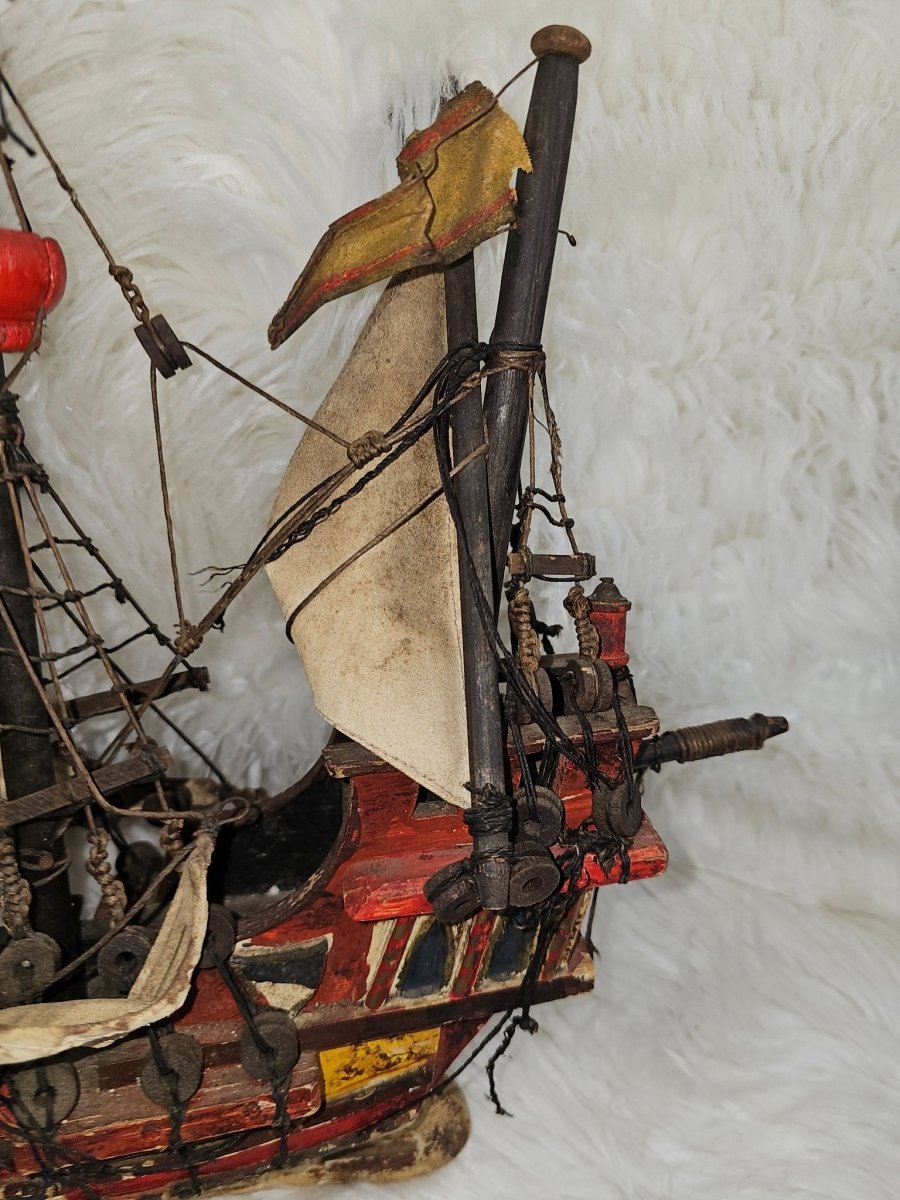 Vintage Rare Folk Art Santa Maria Ship handcrafted by MASTER artisan - Action Figures & Collectibles - ThrowbackBuys - The Thrifty Gypsyy Shop