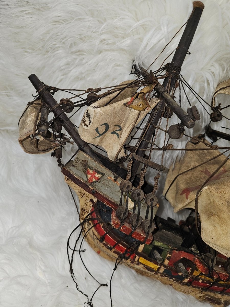 Vintage Rare Folk Art Santa Maria Ship handcrafted by MASTER artisan - Action Figures & Collectibles - ThrowbackBuys - The Thrifty Gypsyy Shop