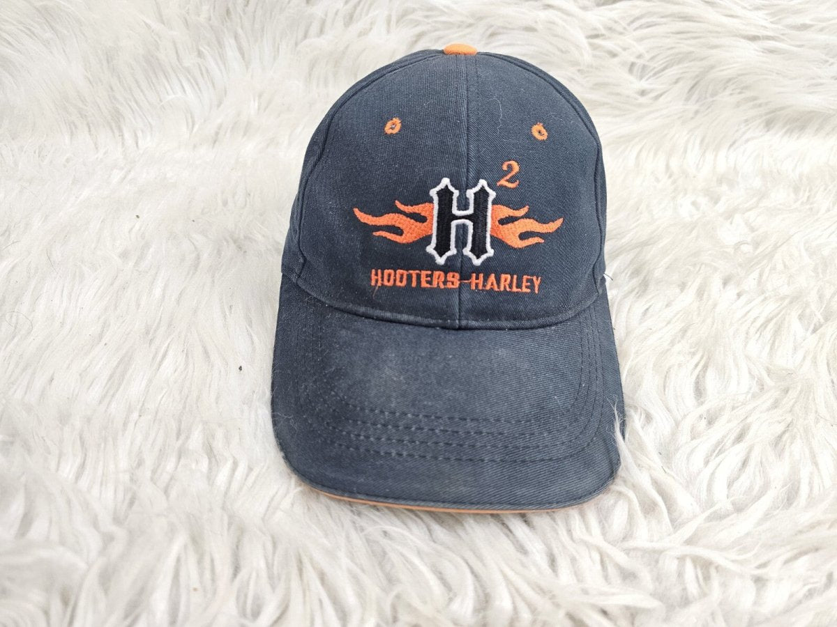 Vintage Rare Y2K Guatemala Hooters Harley H2 Baseball Cap Hat - Black Orange - Hats - ThrowbackBuys - The Thrifty Gypsyy Shop
