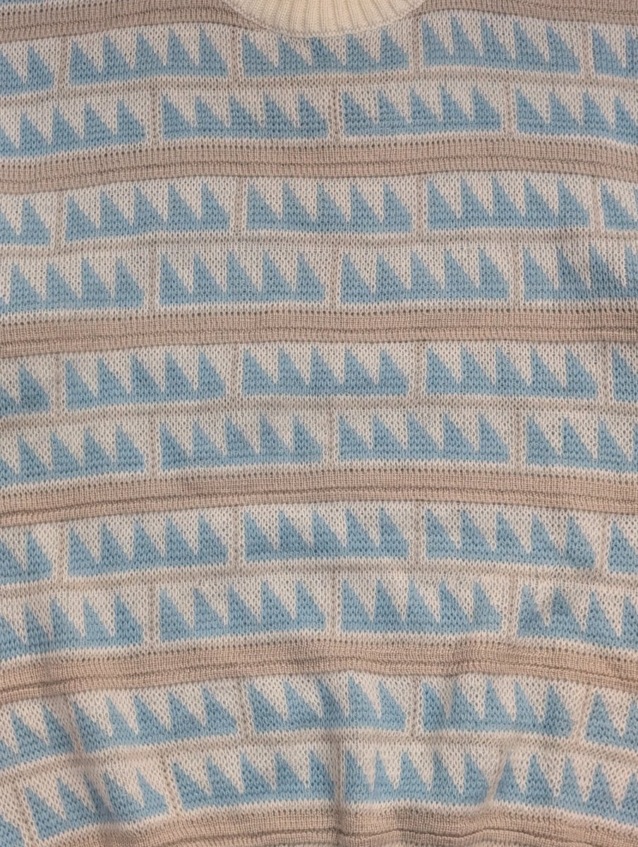 Vintage Saturdays Blue & White Knit Sweater - Sweaters - ThrowbackBuys - Shiznit