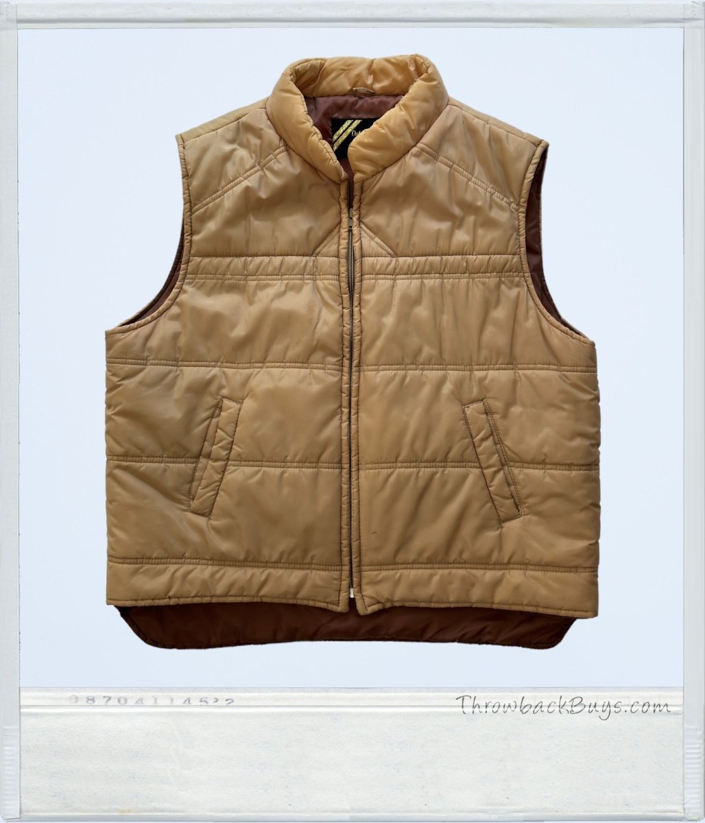 Vintage - Sears Outerwear Wome's Puffer Vest Jacket Tan Brown XL - Coats - ThrowbackBuys - ThrowbackBuys