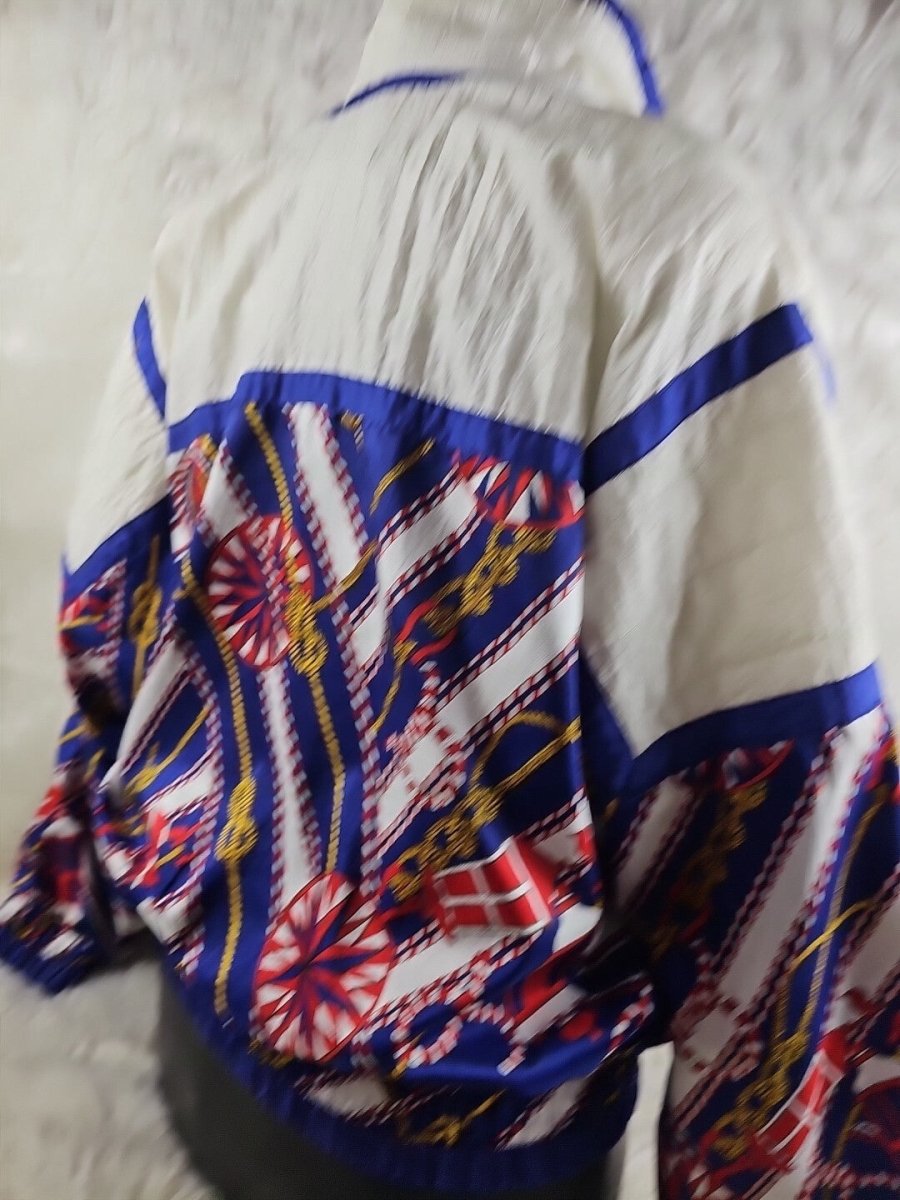 Vintage - Shiny Nautical Windbreaker Bomber Jacket - Jackets - ThrowbackBuys - The Thrifty Gypsyy Shop
