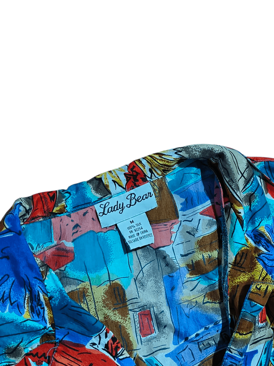 Vintage Silk Lady Bear 2 Piece Outfit (Palm Trees) - Outfit Sets - ThrowbackBuys - Shiznit