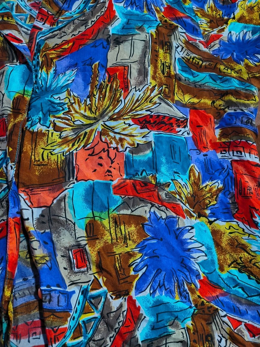 Vintage Silk Lady Bear 2 Piece Outfit (Palm Trees) - Outfit Sets - ThrowbackBuys - Shiznit