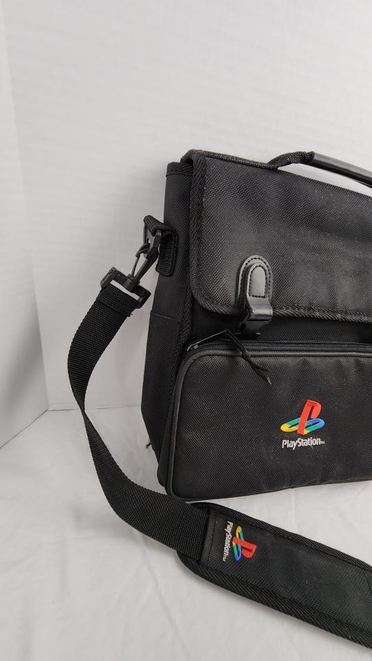Vintage - Sony Embroidered Logo Official PlayStation Carry Bag w/ Strap - Complete, Black - Video Game Accessories - ThrowbackBuys - ResellerDoor