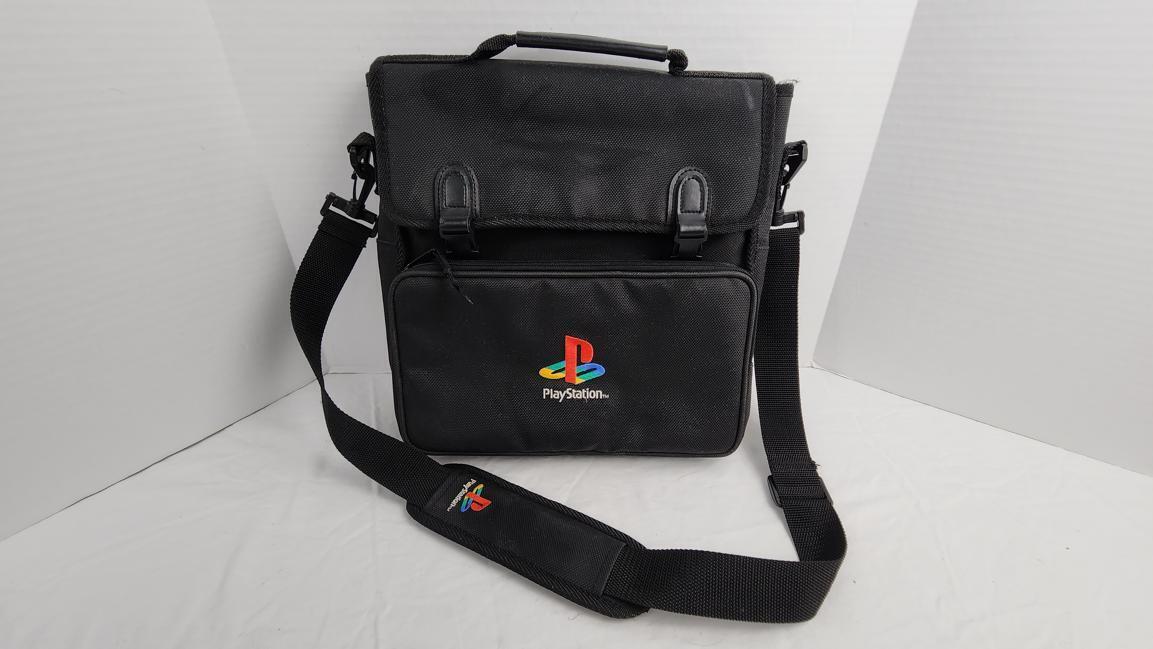 Vintage - Sony Embroidered Logo Official PlayStation Carry Bag w/ Strap - Complete, Black - Video Game Accessories - ThrowbackBuys - ResellerDoor