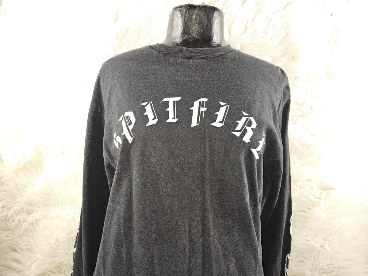 Vintage Spitfire T-Shirt Mens Medium Black White Wheels Real Skater Thrasher - T-Shirts - ThrowbackBuys - The Thrifty Gypsyy Shop