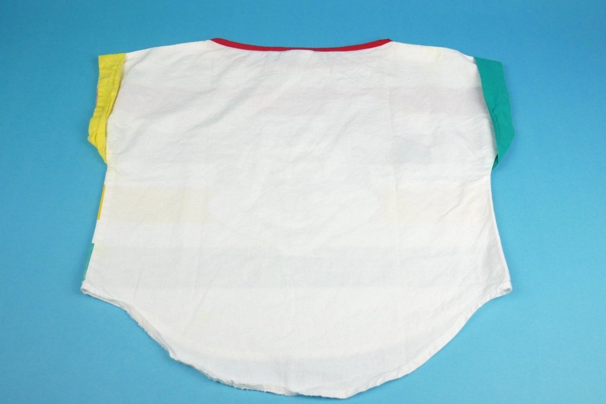 Vintage Striped Mickey Crop Top - Shirts - ThrowbackBuys - Shiznit