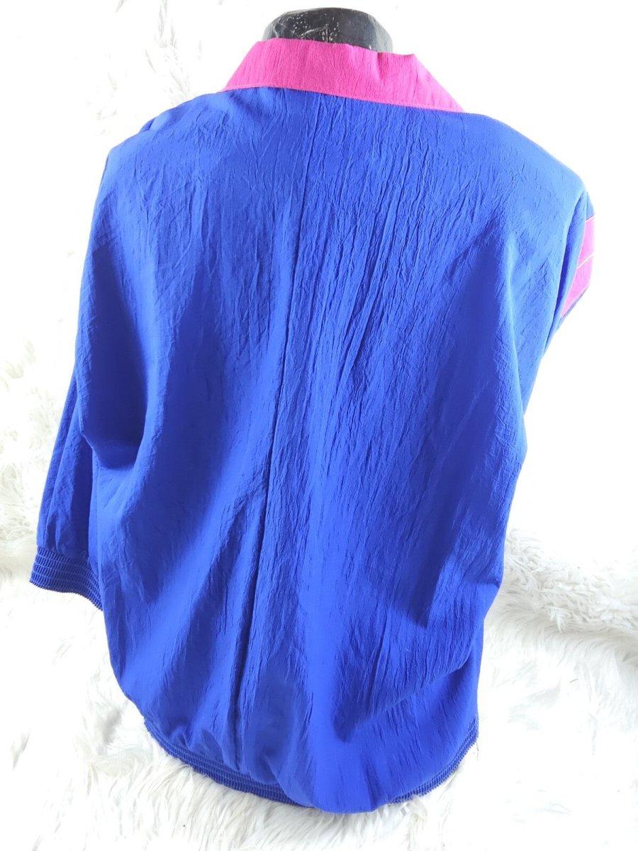 Vintage Super Lite Blue/Pink Windbreaker like jacket - Embroidery and Beaded - Jackets - ThrowbackBuys - The Thrifty Gypsyy Shop