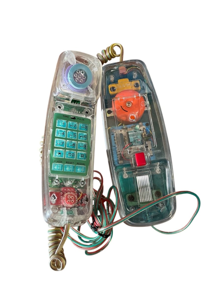 Vintage Transparent Unisonic Corded Phone - Corded Phones - ThrowbackBuys - Shiznit