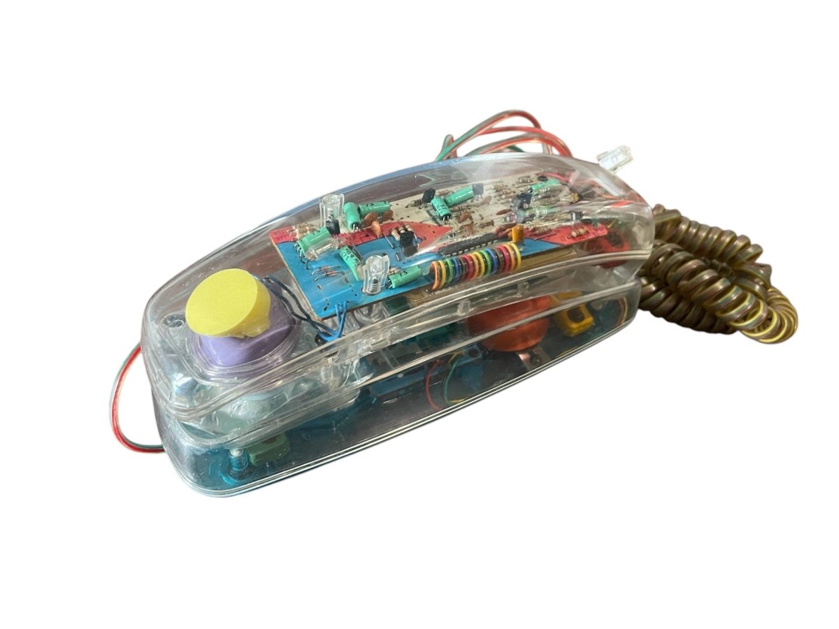 Vintage Transparent Unisonic Corded Phone - Corded Phones - ThrowbackBuys - Shiznit