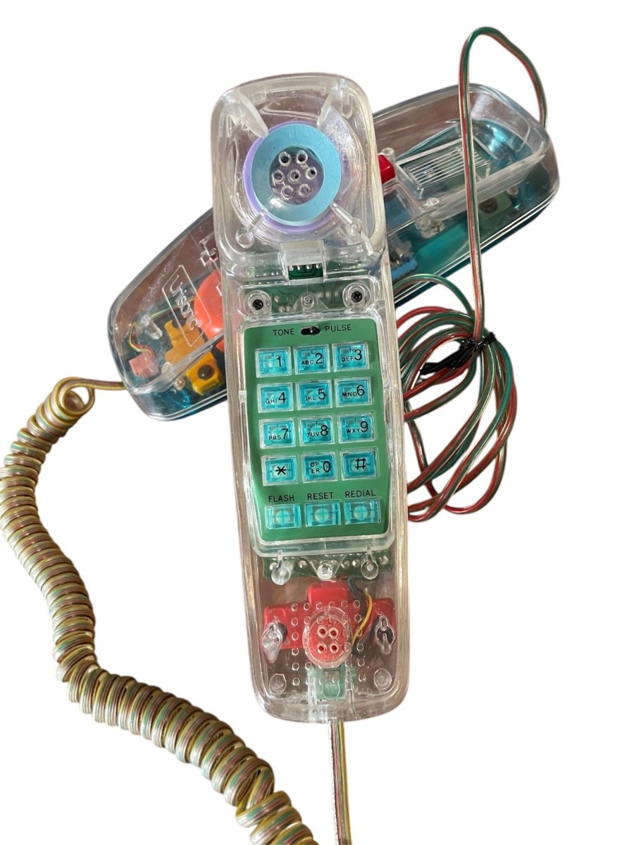 Vintage Transparent Unisonic Corded Phone - Corded Phones - ThrowbackBuys - Shiznit
