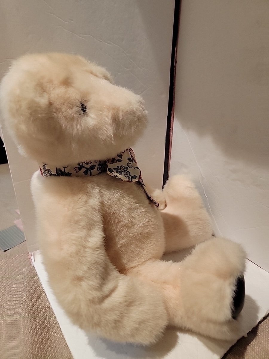 Vintage Victoria's Secret Gund Plush Teddy Bear Pink Floral Bow 1992 - Plushies - ThrowbackBuys - Amanda's Awesome Finds