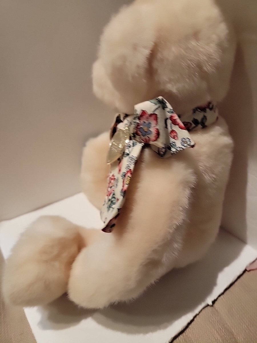 Vintage Victoria's Secret Gund Plush Teddy Bear Pink Floral Bow 1992 - Plushies - ThrowbackBuys - Amanda's Awesome Finds