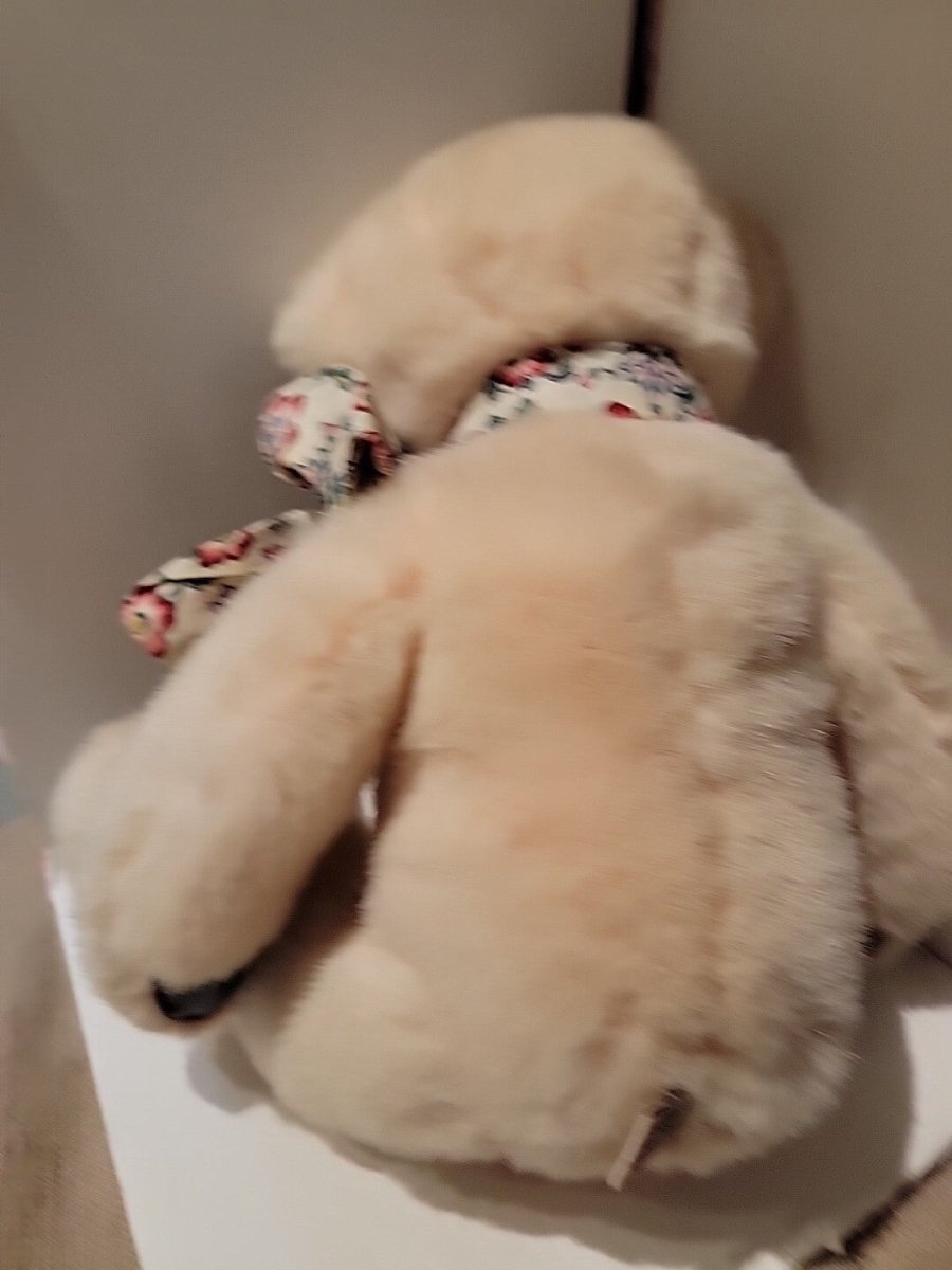 Vintage Victoria's Secret Gund Plush Teddy Bear Pink Floral Bow 1992 - Plushies - ThrowbackBuys - Amanda's Awesome Finds