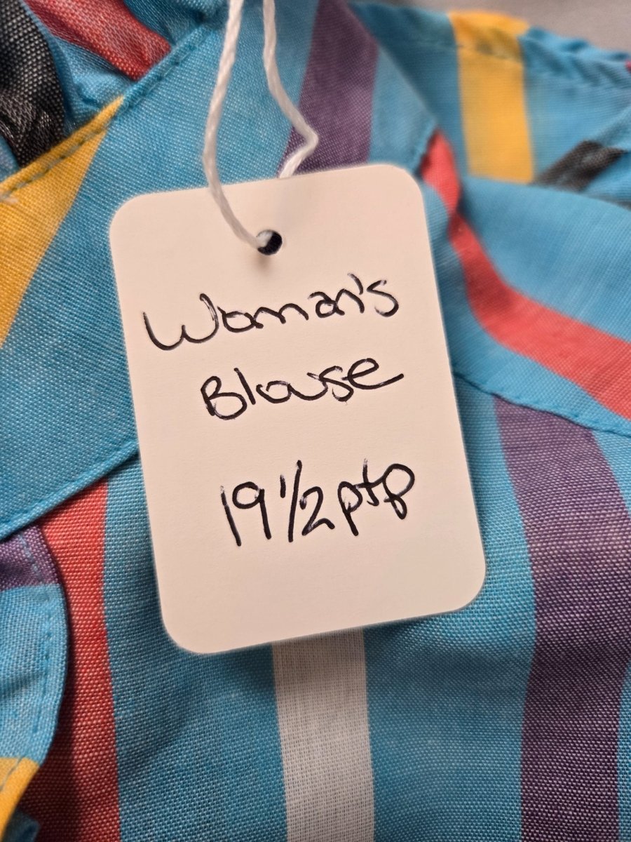 Vintage woman's blouse size 10 multi color - Shirts - ThrowbackBuys - Eclecticcherryreseller
