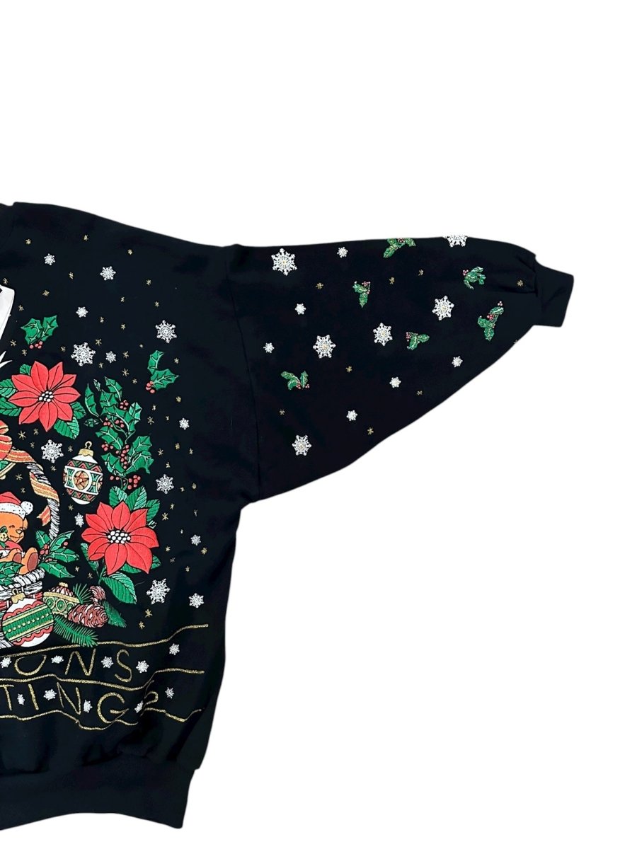 Vintage Women’s 20W Nutcracker Black Christmas Seasons Greetings Sweatshirt USA - Sweatshirts - ThrowbackBuys - Abunnysvintageco