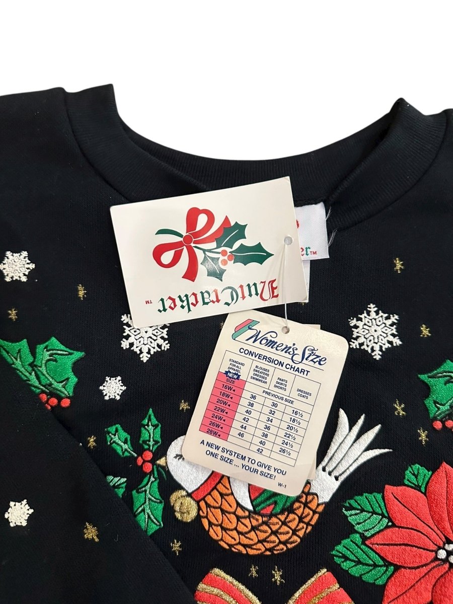 Vintage Women’s 20W Nutcracker Black Christmas Seasons Greetings Sweatshirt USA - Sweatshirts - ThrowbackBuys - Abunnysvintageco