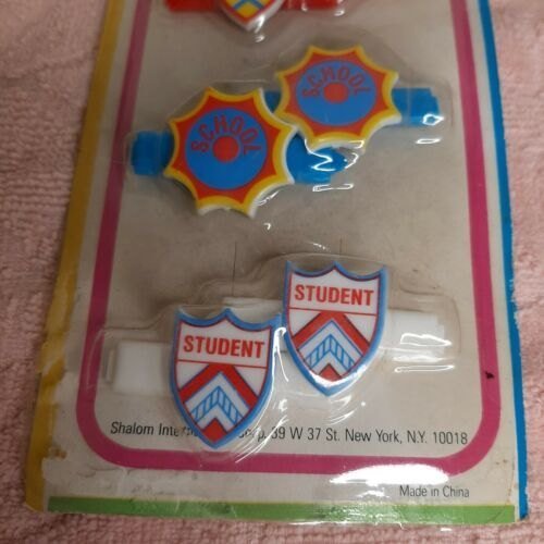 vtg 1990s Color Mates NOS 6 pack STUDENT/SCHOOL/CAMPUS Barrettes Shalom 60040BA - Accessories - ThrowbackBuys - Susieqnejp