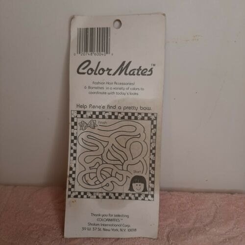 vtg 1990s Color Mates NOS 6 pack STUDENT/SCHOOL/CAMPUS Barrettes Shalom 60040BA - Accessories - ThrowbackBuys - Susieqnejp