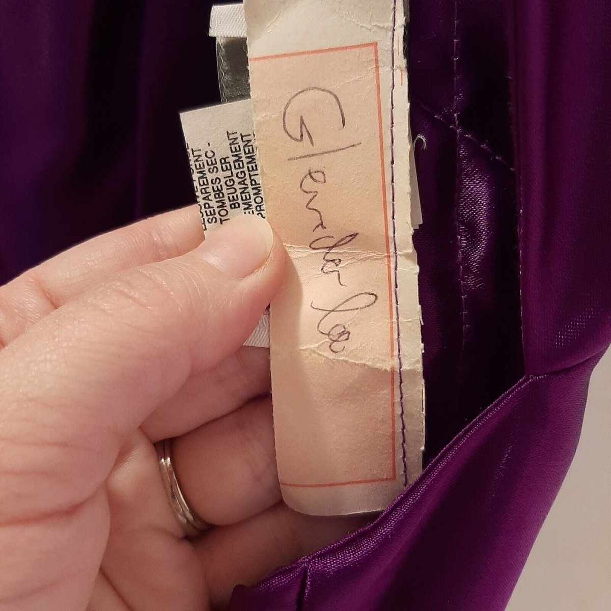 Vtg 7/8 Alfred Angelo Purple Satin Prom Bridesmaid Dress Gown Puff Sleeves USA - Dresses - ThrowbackBuys - Susieqnejp