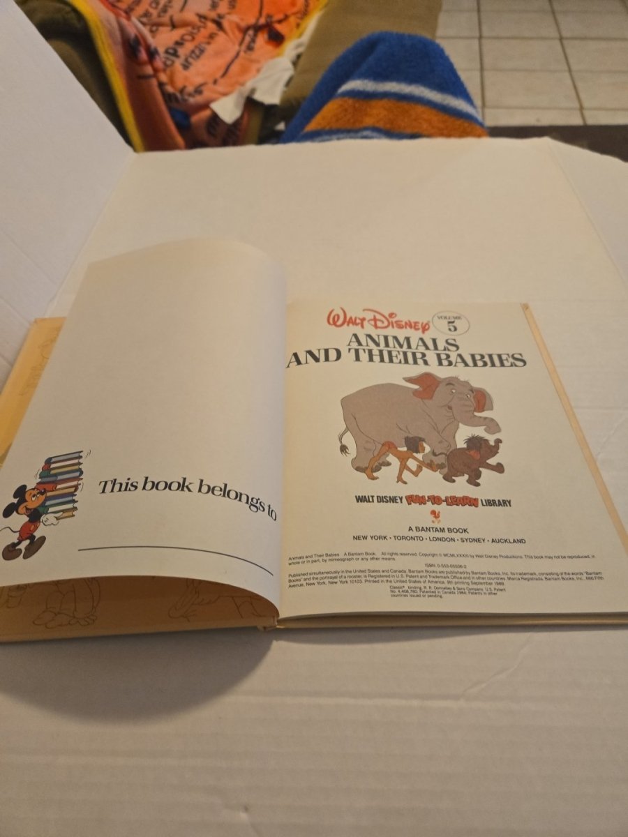 Walt Disney Fun To Learn Book Volume 5 Animals and Their Babies - Books - ThrowbackBuys - Amanda's Awesome Finds