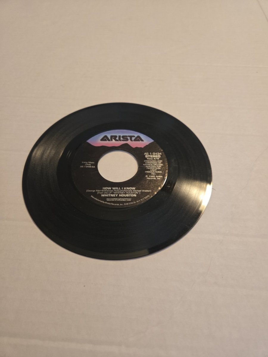 Whitney Houston How Will I Know 45 RPM Vinyl Record - Vinyl - ThrowbackBuys - Amanda's Awesome Finds