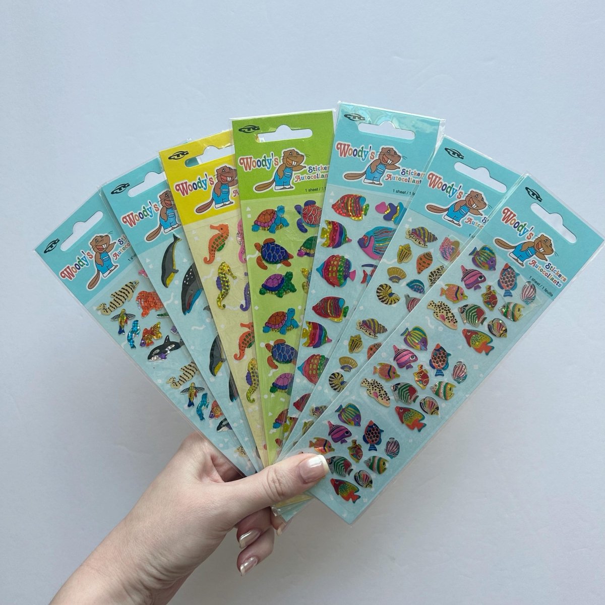 Woody's Sealed Sticker Sheets Ocean Sea Life Fish Turtles Whales - Stickers - ThrowbackBuys - NostalgicEpisodes