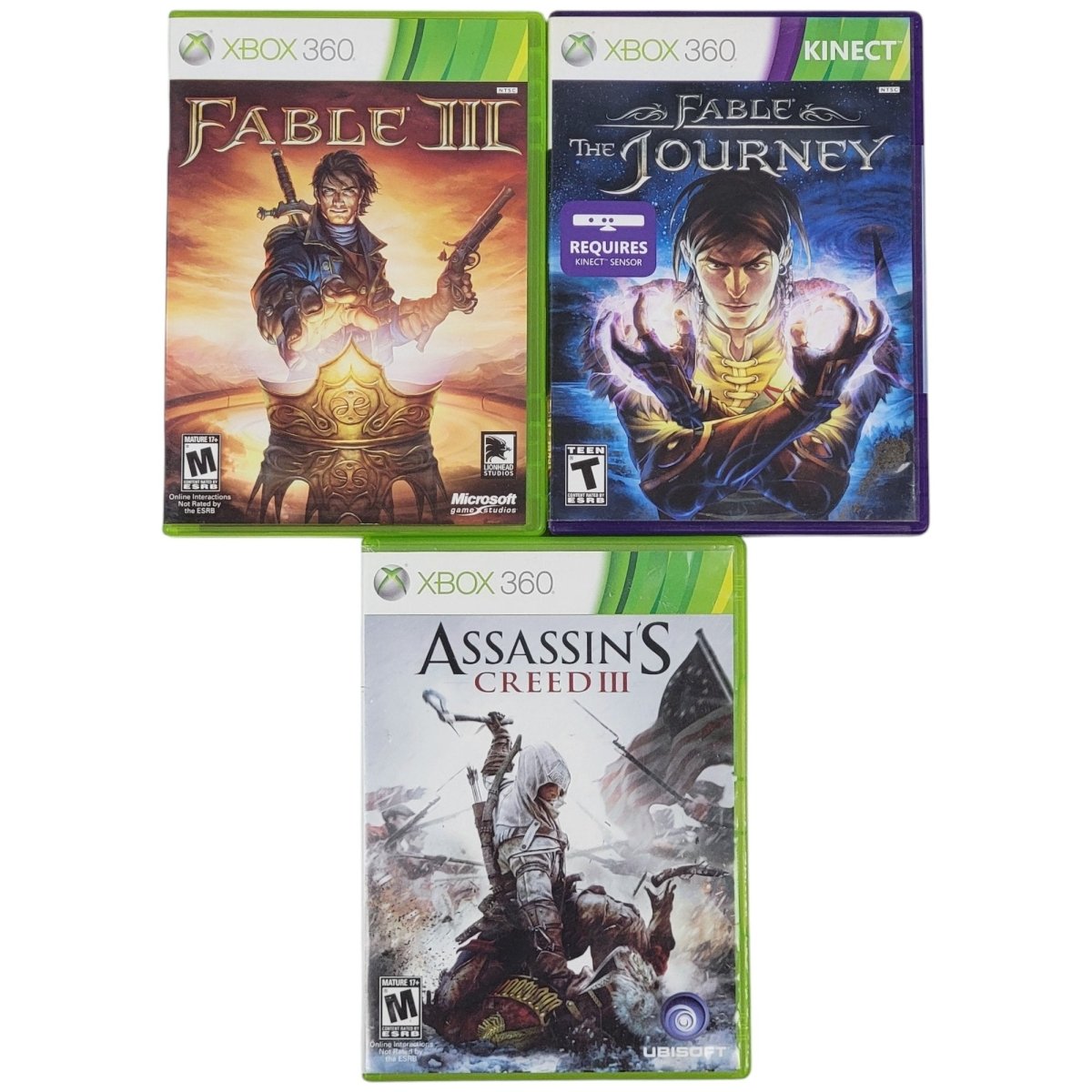 Xbox 360 Games - Assassin's Creed 3, Fable 3, & Fable the Journey - Video Games - ThrowbackBuys - A N E 1 Stop Shop