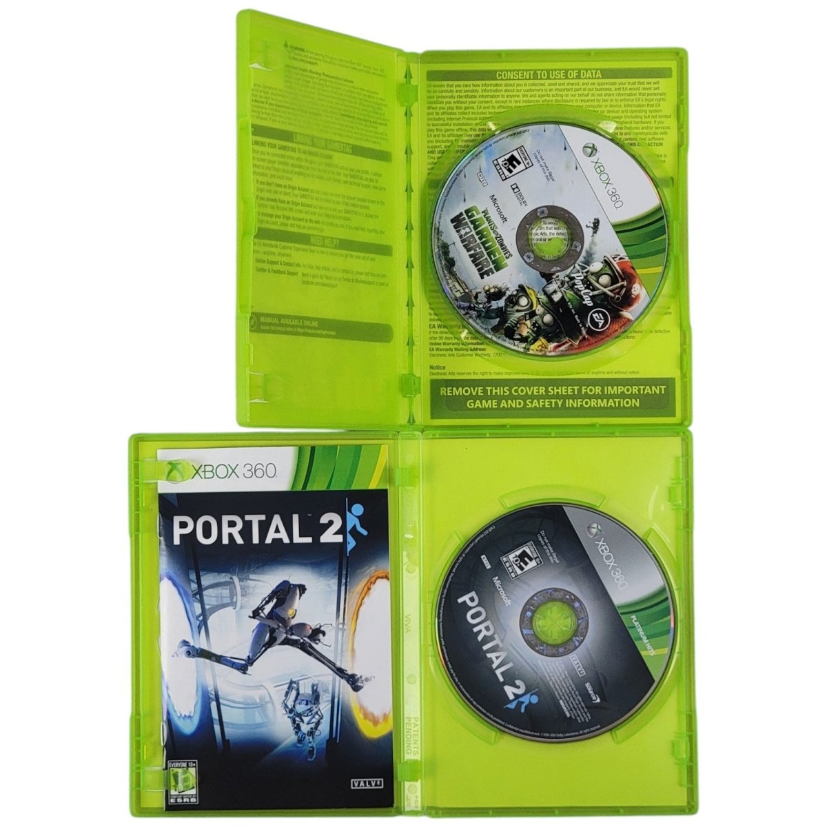 Xbox 360 Games - Portal 2 & Plants VS Zombies Garden Warfare - Video Games - ThrowbackBuys - A N E 1 Stop Shop