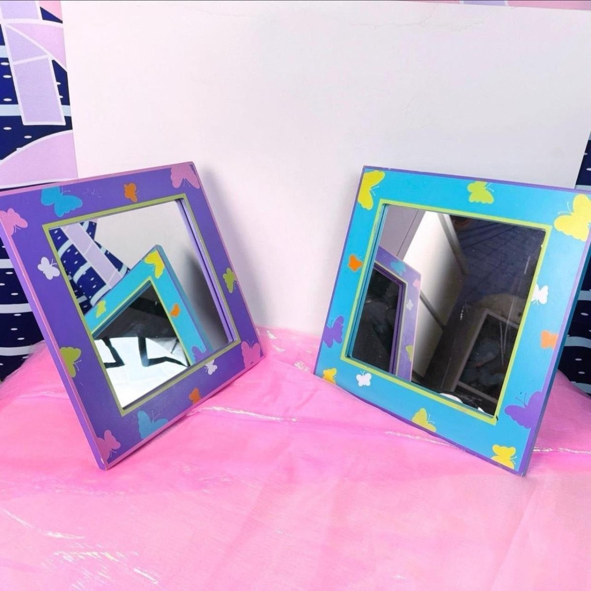 Y2K Butterfly Mirror Set – 2000s Nostalgia Room Decor - Decor - ThrowbackBuys - Starbunnyvintage