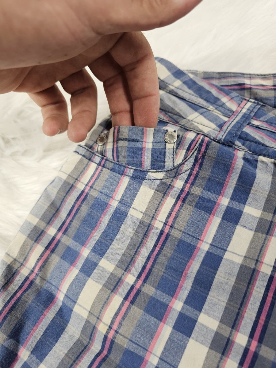 Y2K - GUESS Striped Shorts Women's Blue W26 Discontinued - Shorts - ThrowbackBuys - The Thrifty Gypsyy Shop