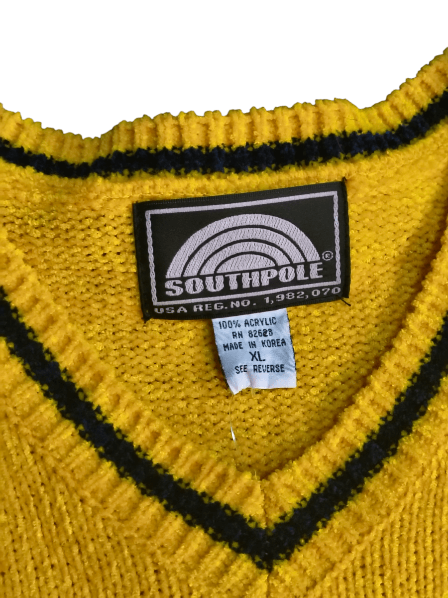 Y2K Yellow South Pole Vest - NWT - Sweaters - ThrowbackBuys - Shiznit