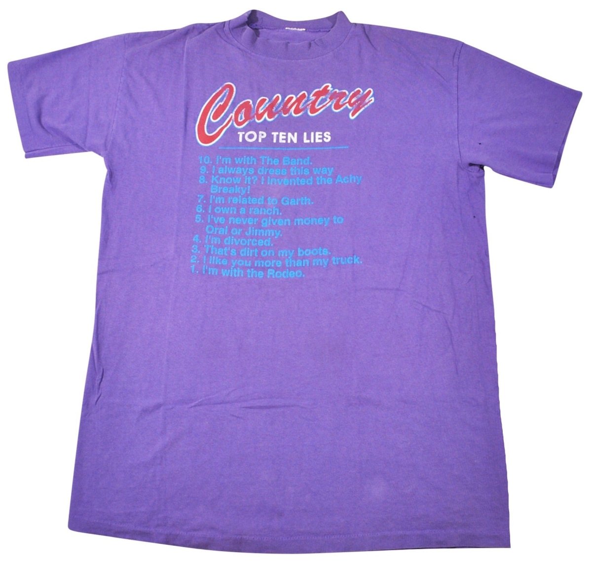 Yesterday's Attic: Country Top Ten Lies Shirt - Unisex XL - Shirts - ThrowbackBuys -Yesterday's Attic